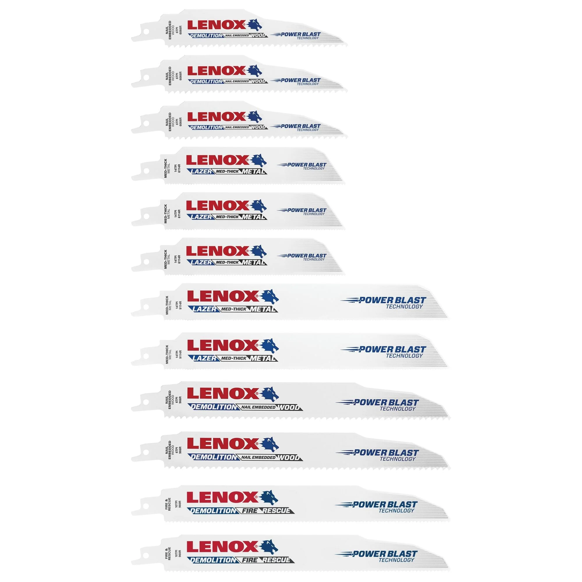 LENOX Demolition Reciprocating Saw Blade Kit With Bonus Storage Case, 12-Piece Set