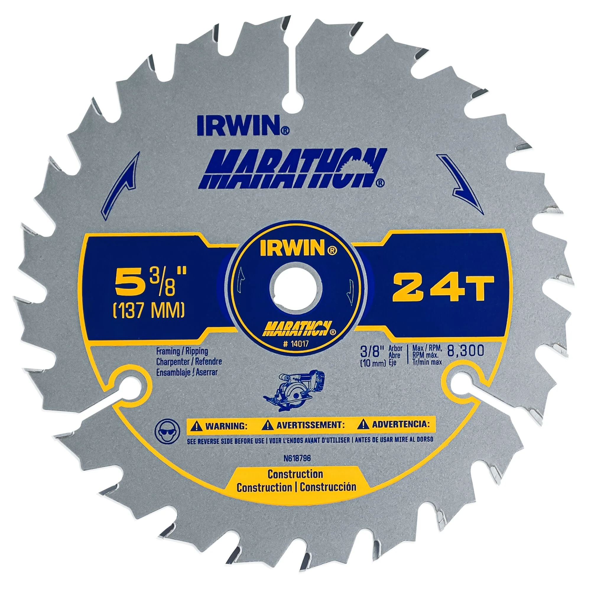 IRWIN MARATHON™ Circular Saw Blade, 5 3/8-Inch, 24T