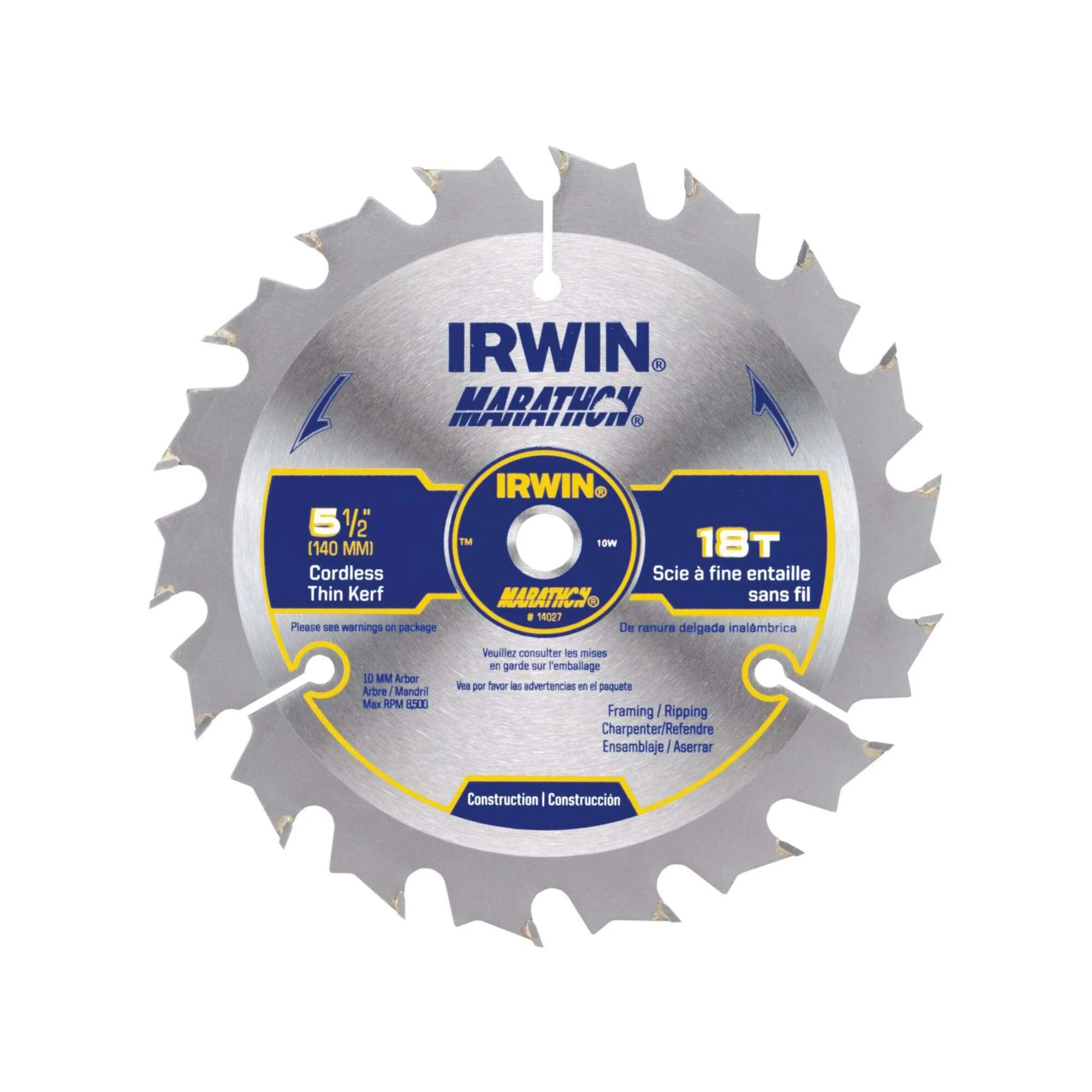 IRWIN MARATHON™ Circular Saw Blade, 5 1/2-Inch, 18T