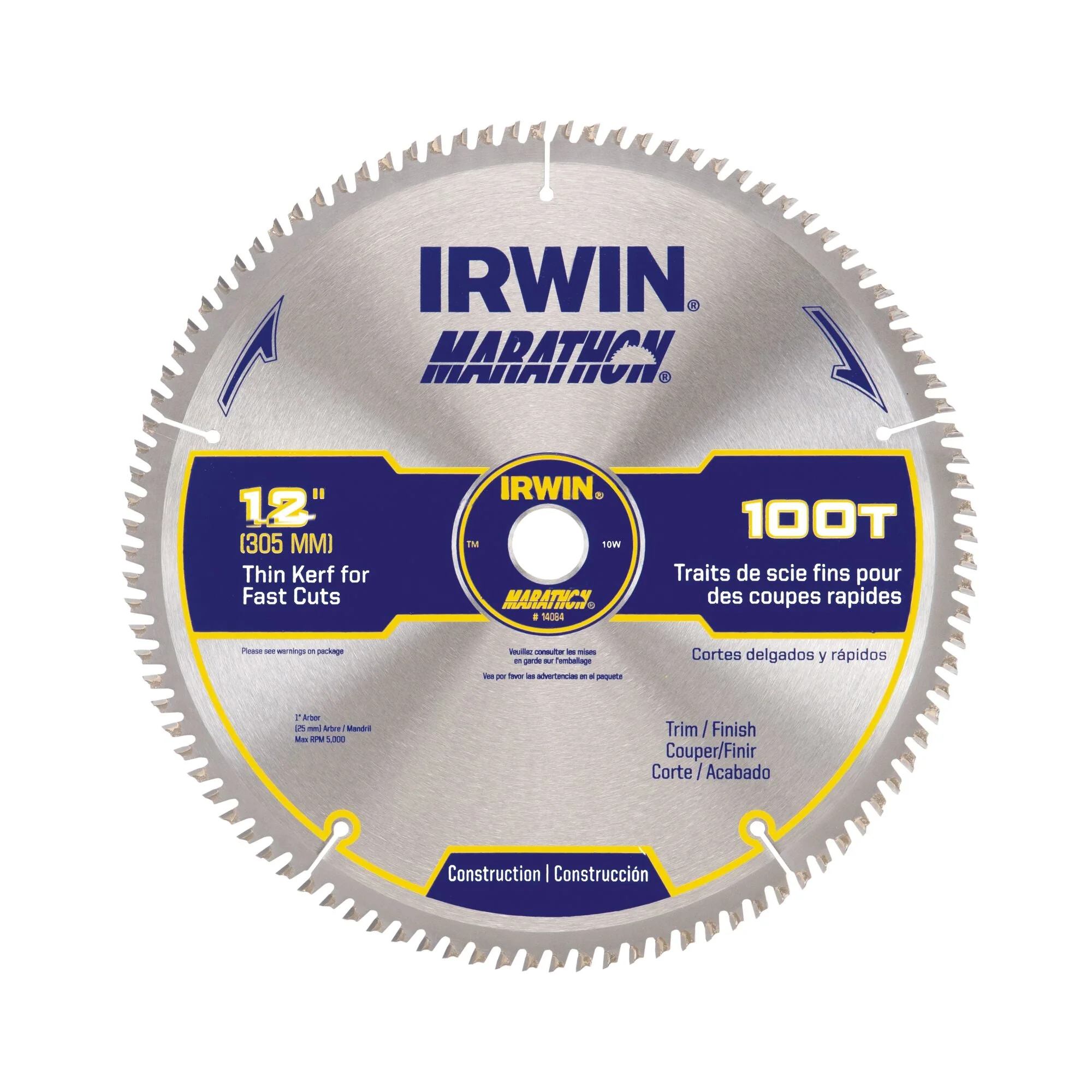 IRWIN Marathon Carbide Table / Miter Circular Blade, 12-Inch, 100T