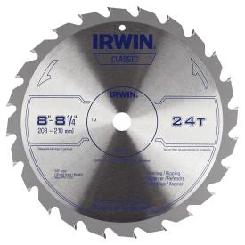 IRWIN Classic Series Carbide Table / Miter Circular Saw Blade, 8 1/4-Inch, 24T