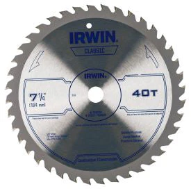 IRWIN 7-1/4 In. 40-Tooth Classic Series Portable Corded Carbide Saw Blade