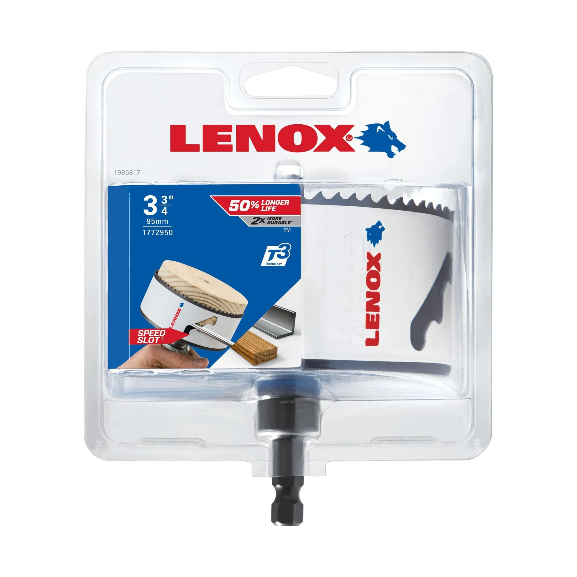LENOX Bi-Metal Speed Slot Arbored Hole Saw With T3 Technology, 3-3/4"