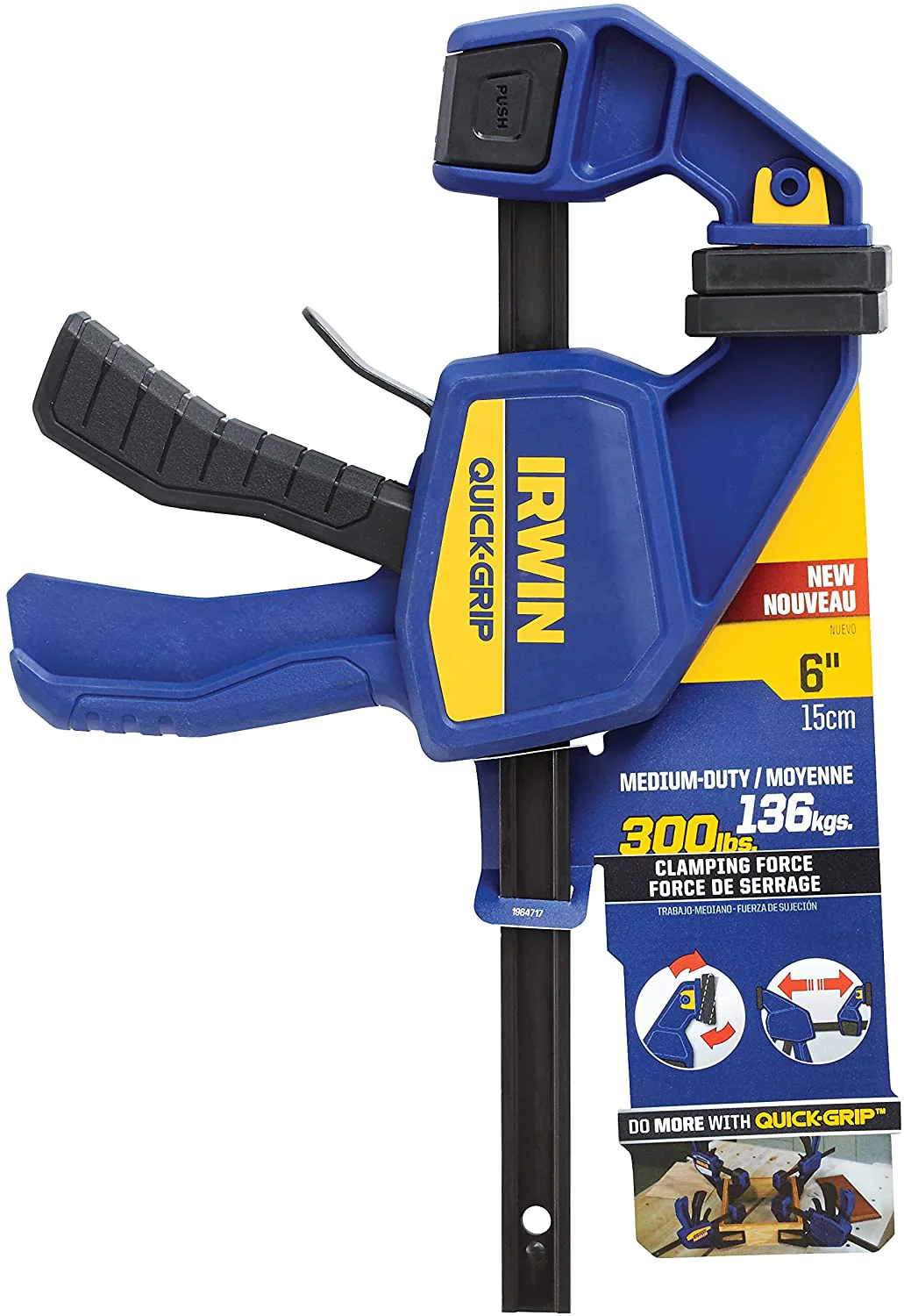 IRWIN QUICK-GRIP™ Bar Clamp, One-Handed, Medium-Duty, 6-Inch
