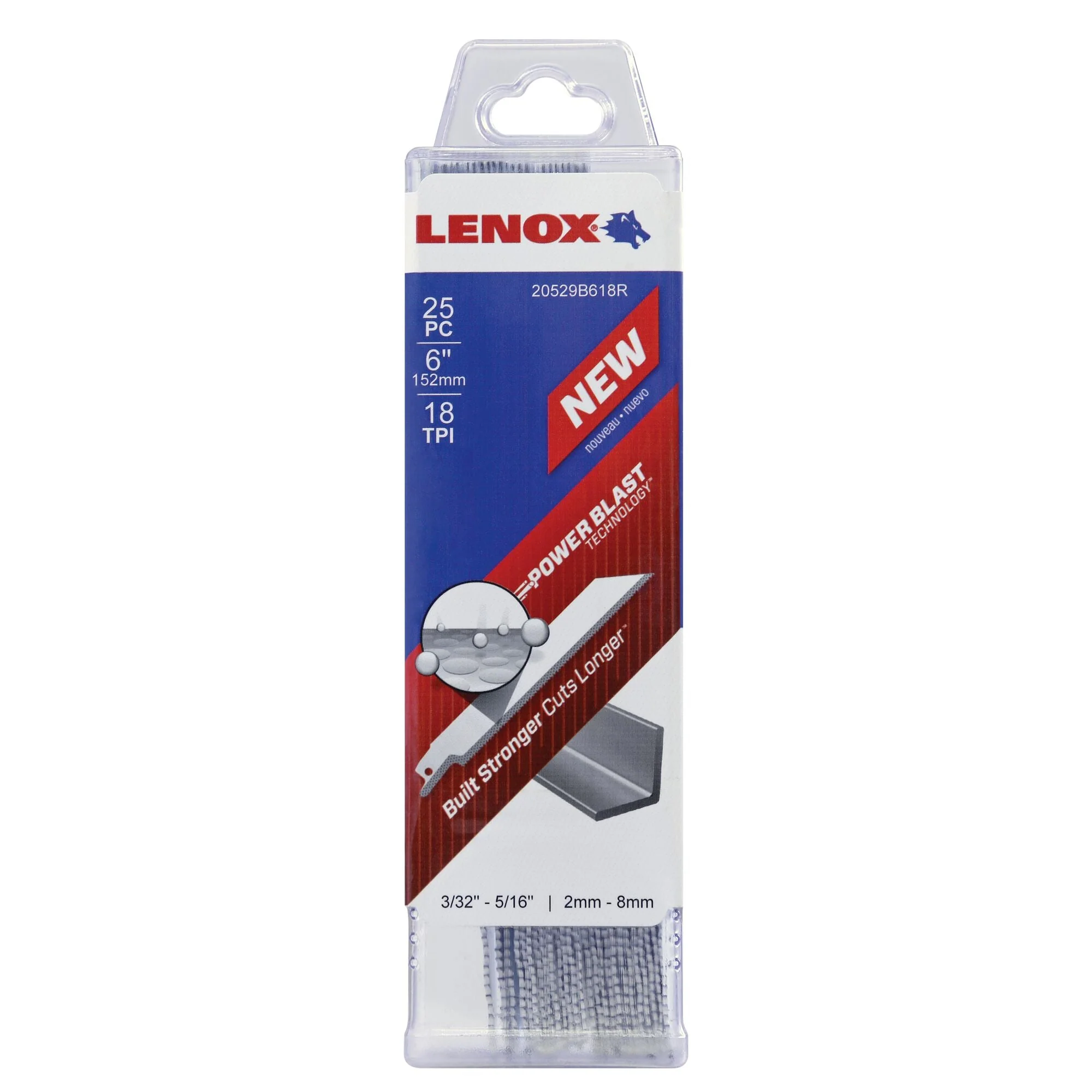 LENOX Reciprocating Saw Blades, Metal Cutting, 6-Inch, 18Tpi, 25-Pack (20529-B618R)