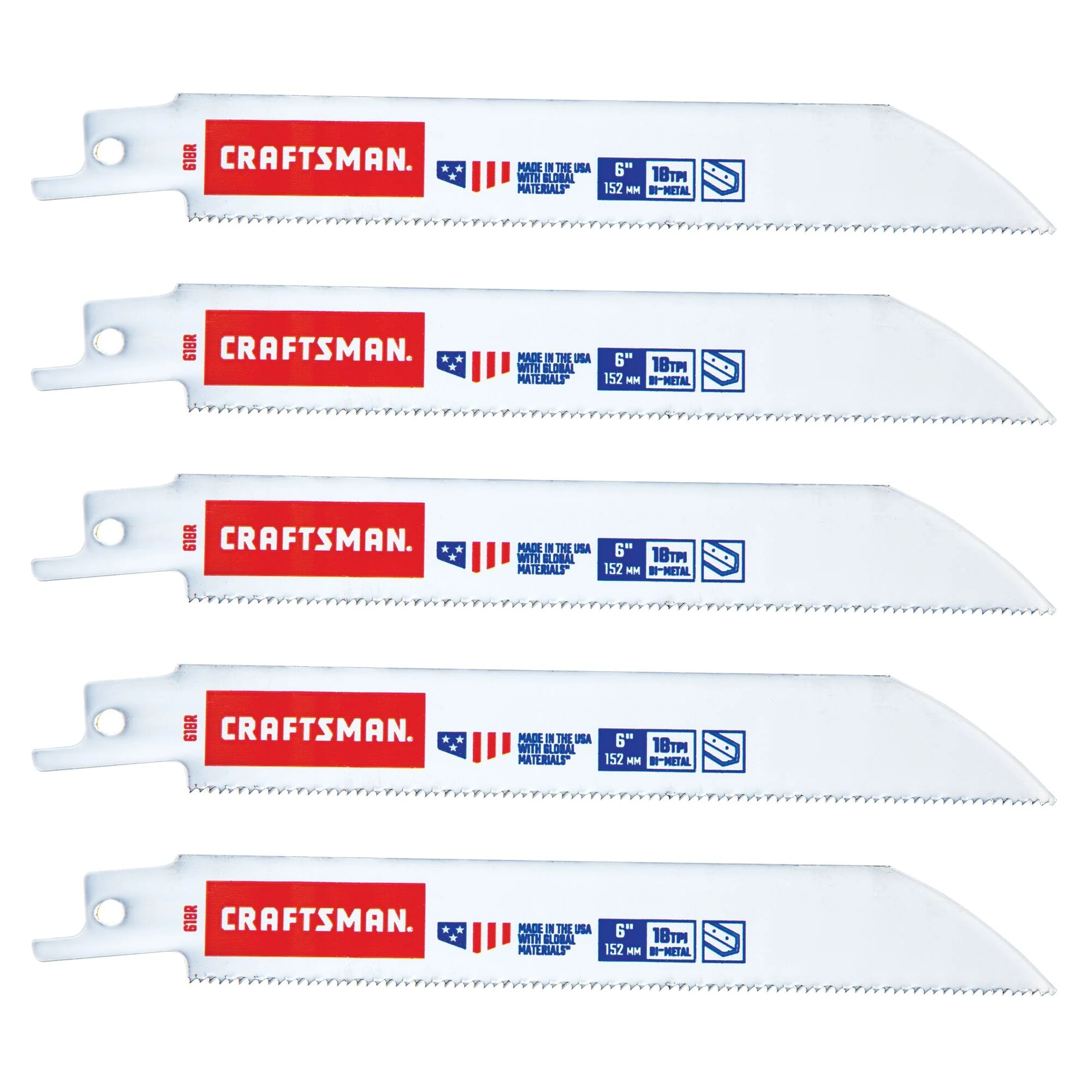 6-In. 18 Tpi Reciprocating Saw Blades (5 Pk.)