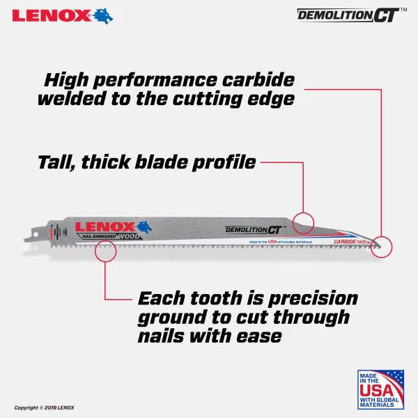 LENOX 12In 6 Tpi Ct Recip Saw Bld