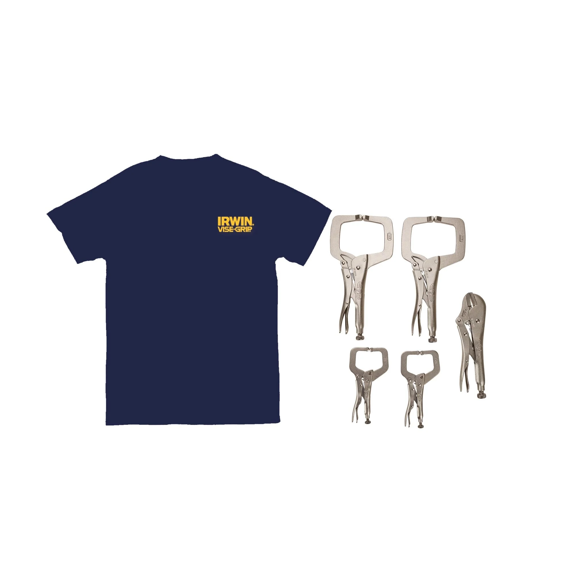 IRWIN Original Locking Pliers 5Pc Set w/ Tshirt