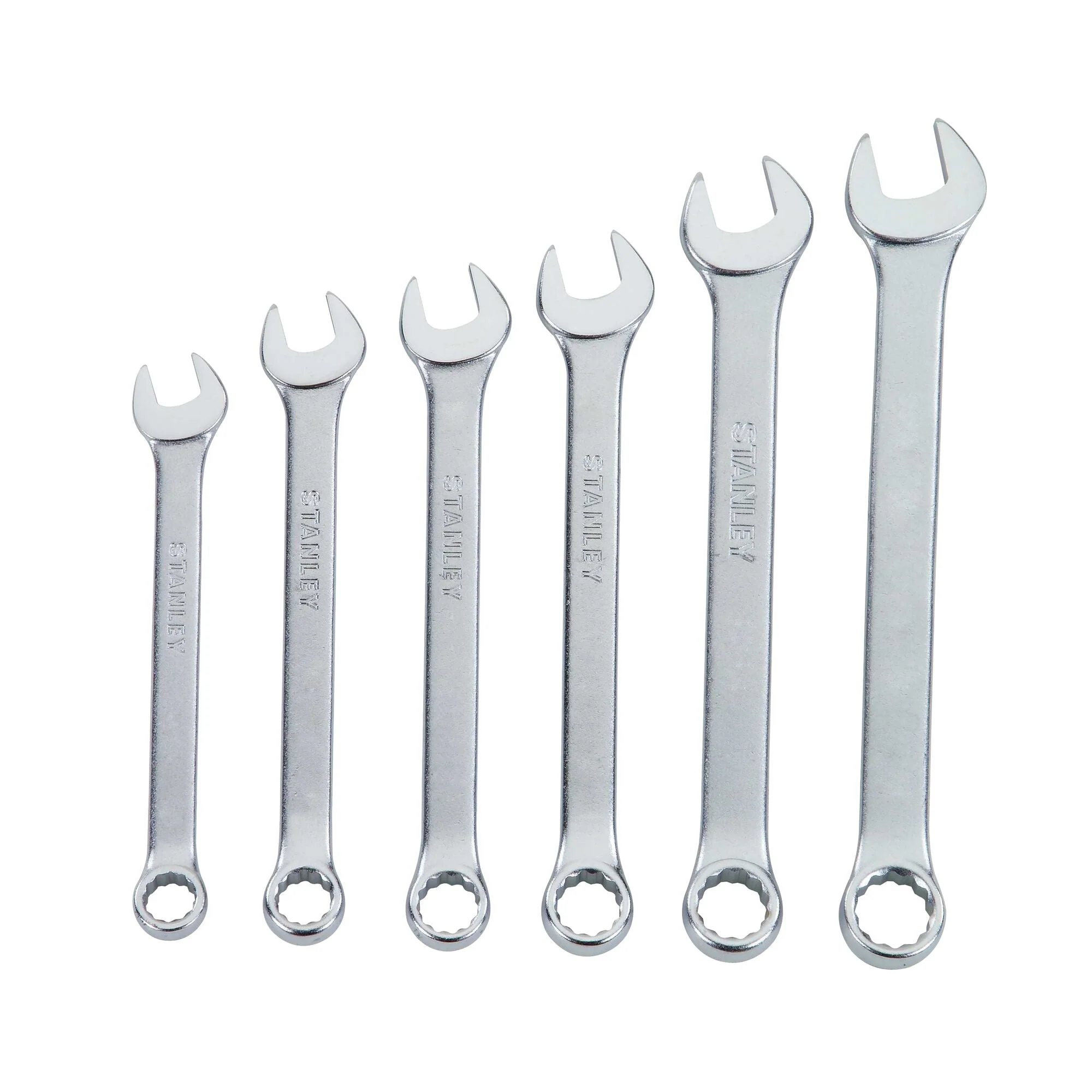 6 Piece Full Polish Combination Wrench Set  12 Point