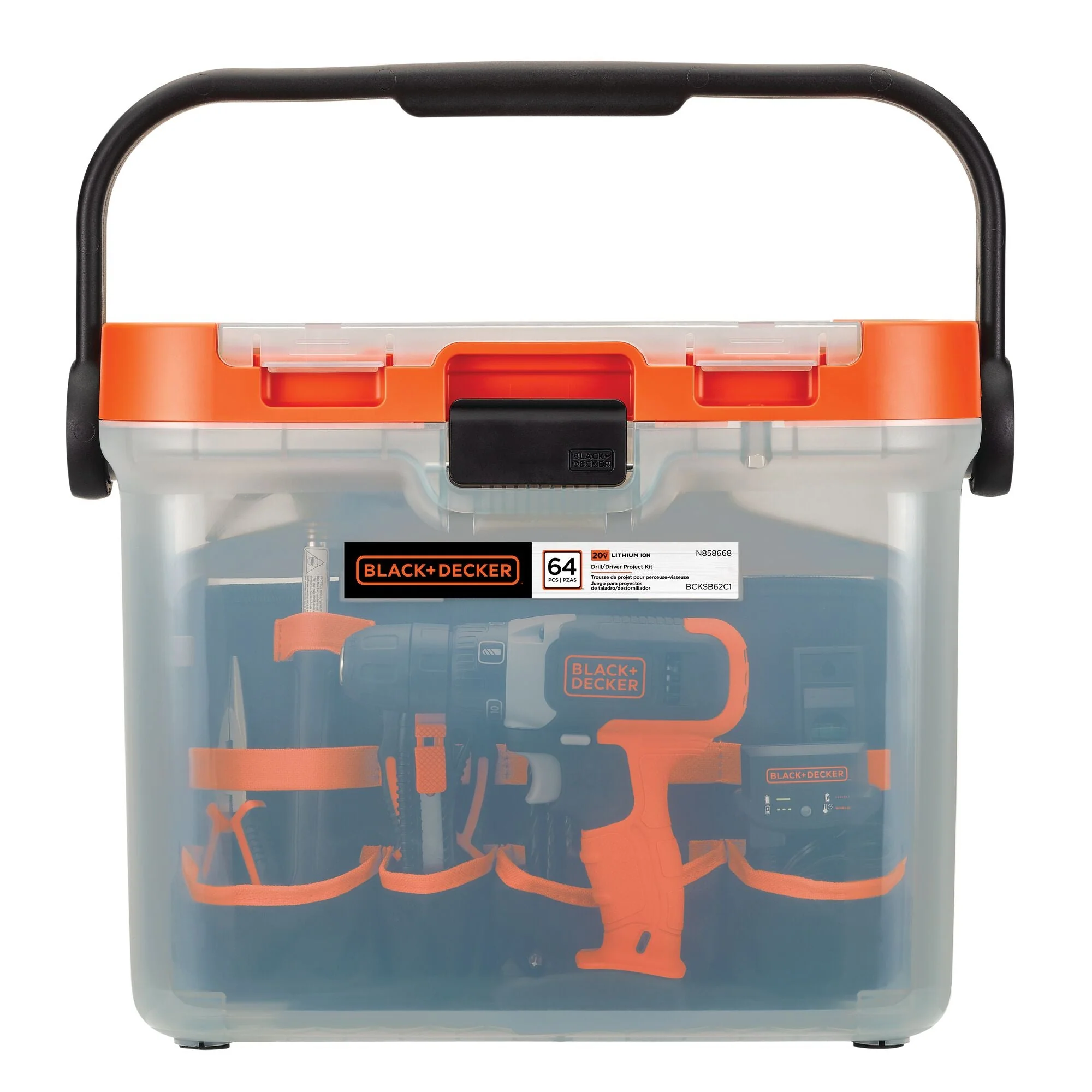 BLACK+DECKER 20V MAX* Drill  Hand Tool and Accessory Home Project Kit - BCKSB62C1