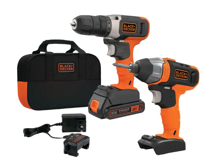 BLACK+DECKER 20-Volt Lithium-Ion Cordless Drill/Impact Driver Combo Kit - BD2KITCDIBC