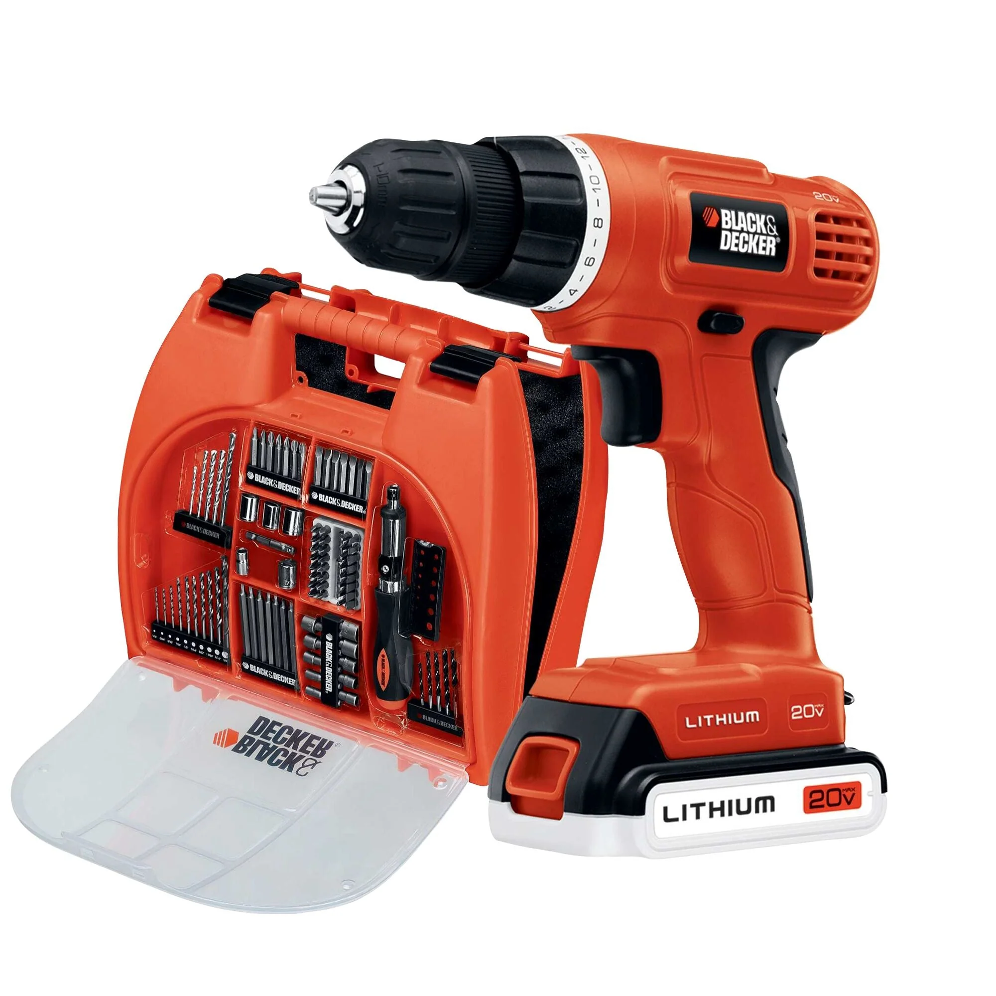 BLACK+DECKER 20V MAX* POWERCONNECT™ Cordless Drill Kit + 100 pc. Kit - BDC120VA100