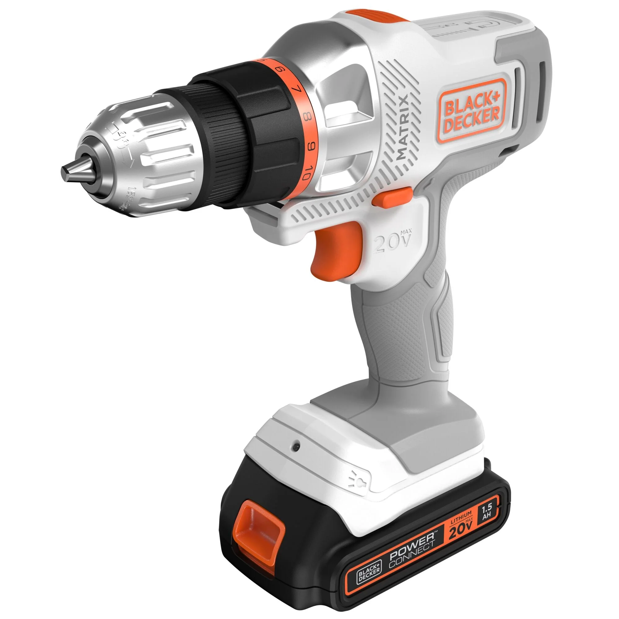 BLACK+DECKER 20V MAX* MATRIX™ Cordless Drill/Driver Kit, White