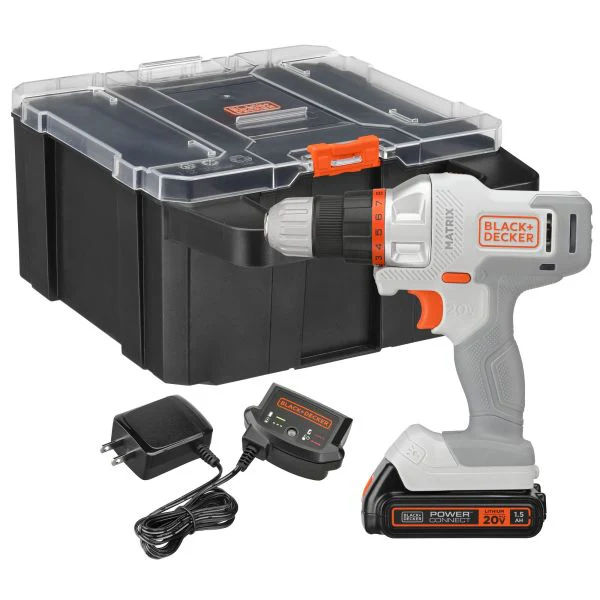 BLACK+DECKER MATRIX™ 20V MAX* Drill Kit with Storage Case - BDCDMT120WCSTFF