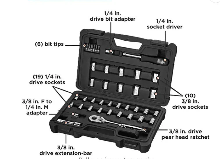 BLACK+DECKER Socket Set, 40-Piece