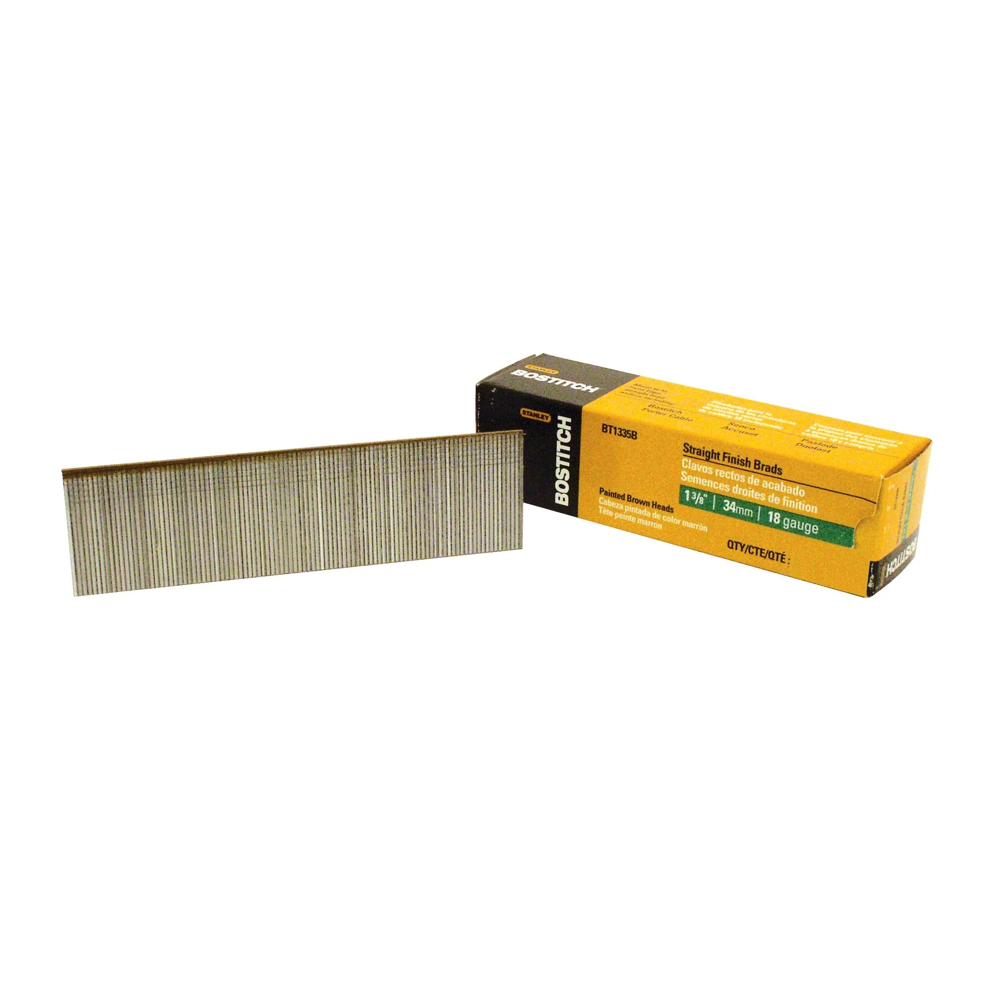 BOSTITCH 1-3/8-Inch 18 Gauge Brad Nails (3,000 Per Box) , Brown
