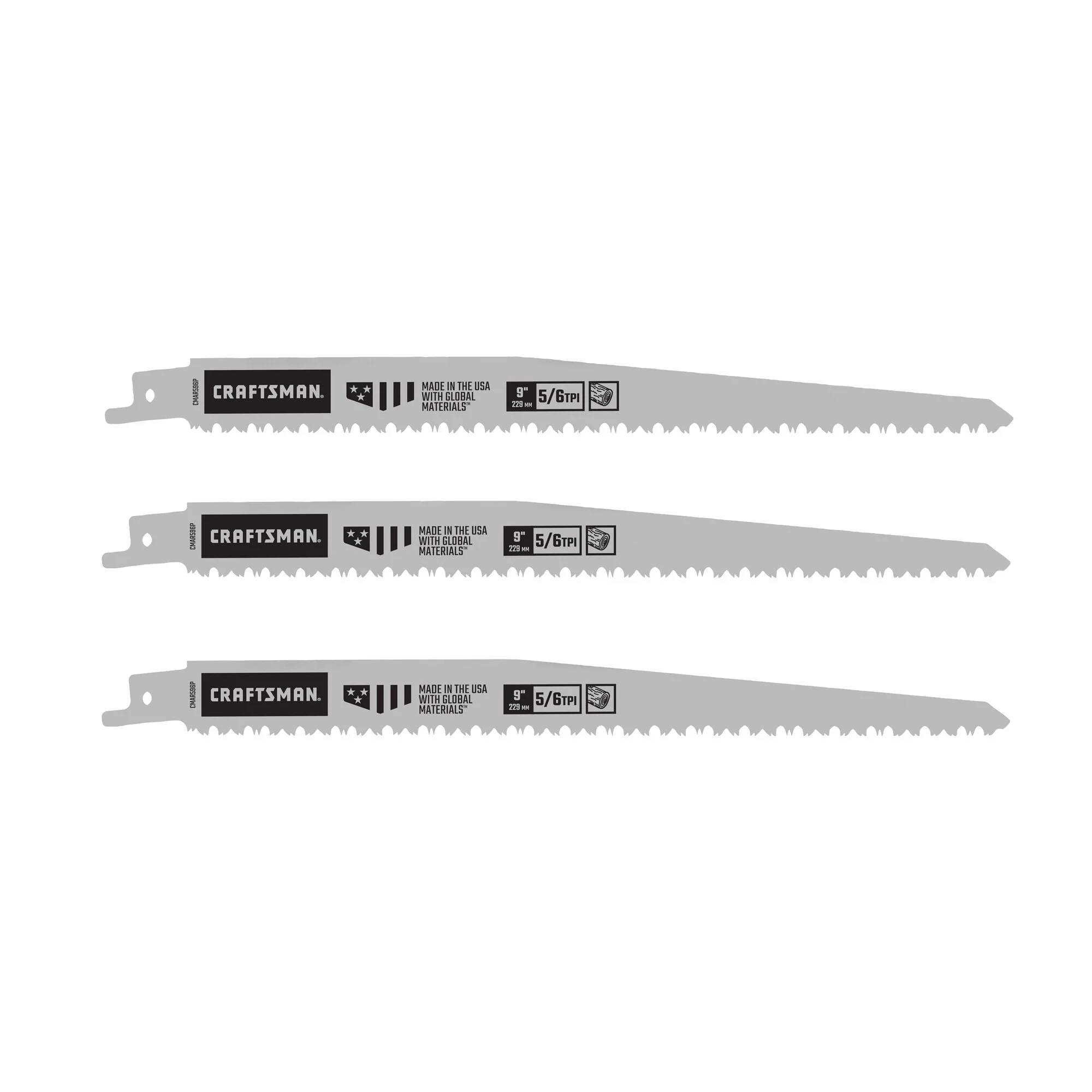 CRAFTSMAN 9-in 5/6 TPI Bi-Metal Pruning Reciprocating Saw Blade (3 PK)