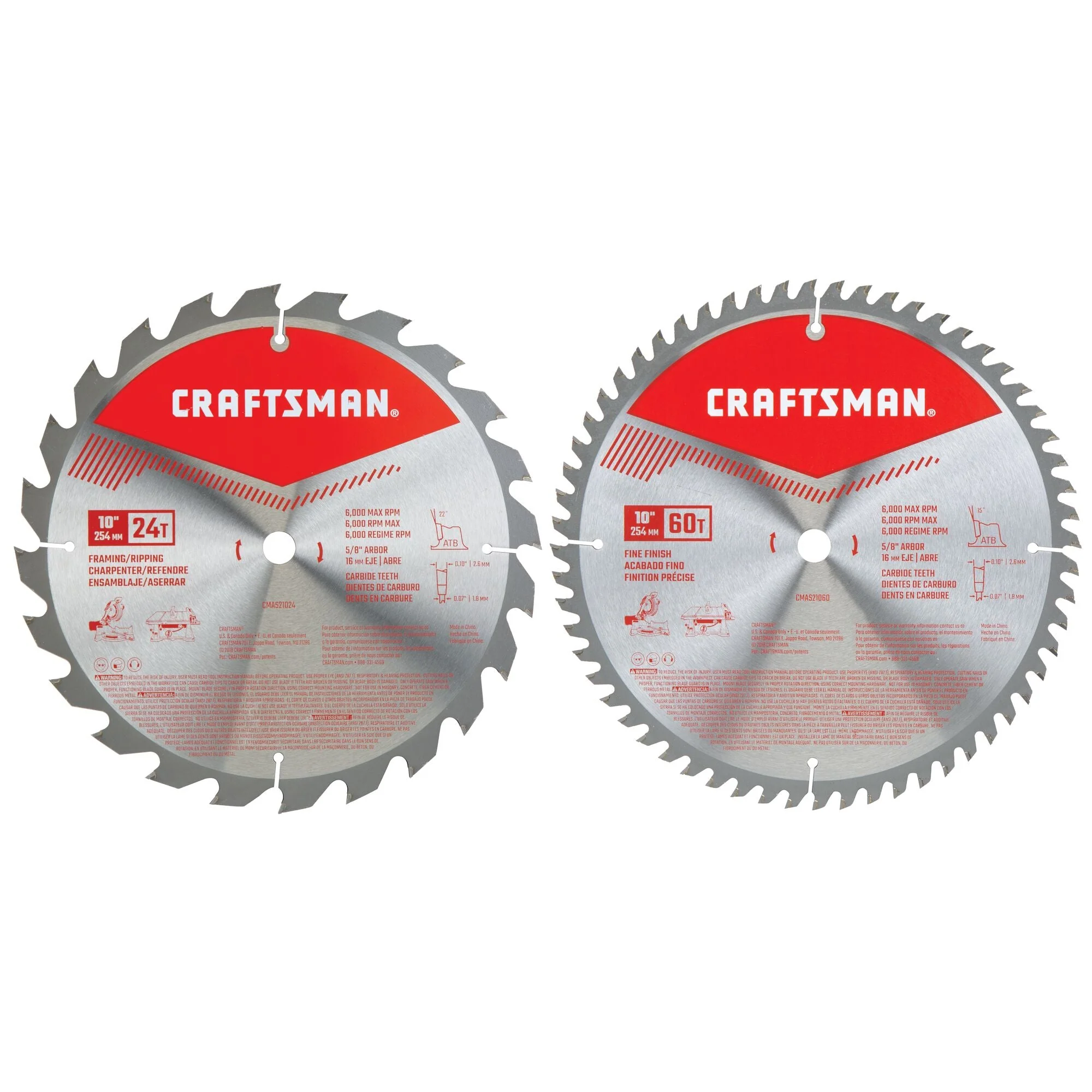 CRAFTSMAN 10-in. Saw Blade Combo (2 pk.) - CMAS210CMB