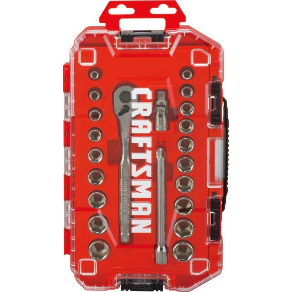 CRAFTSMAN Gunmetal Chrome 3/8-in Drive Mechanics Tool Set (22 pc)