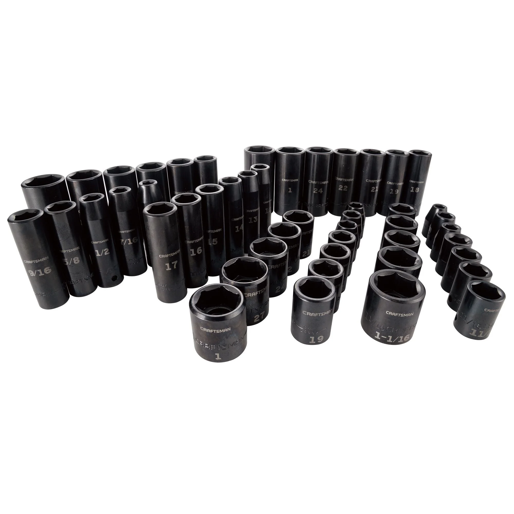 CRAFTSMAN 1/2-in SAE/Metric Impact Socket Set (48 pc)