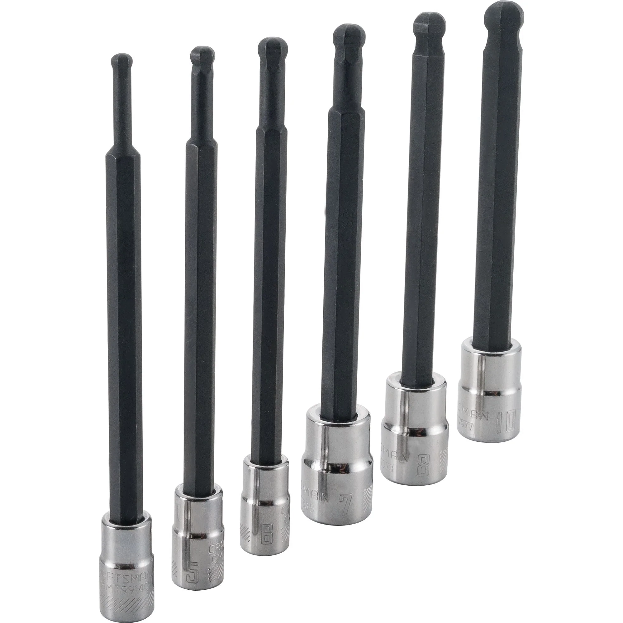 CRAFTSMAN CMMT42607 6PC 3/8" Drive Metric Long Ball Hex Bit Socket Set