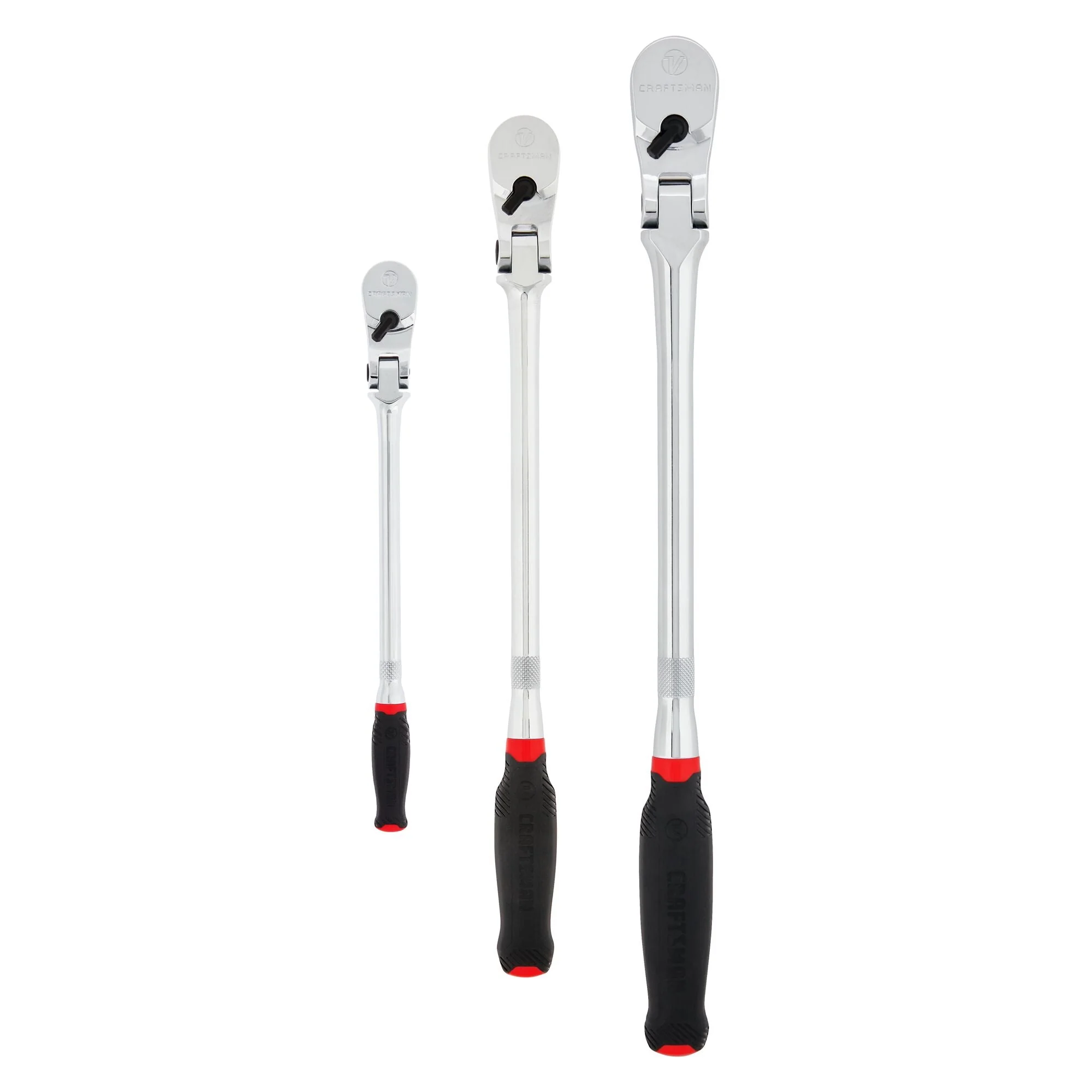 CRAFTSMAN V-Series™ 1/4 in, 3/8 in and 1/2 in Drive Comfort Grip™ Long Flex™ Head Ratchet (3 PK)