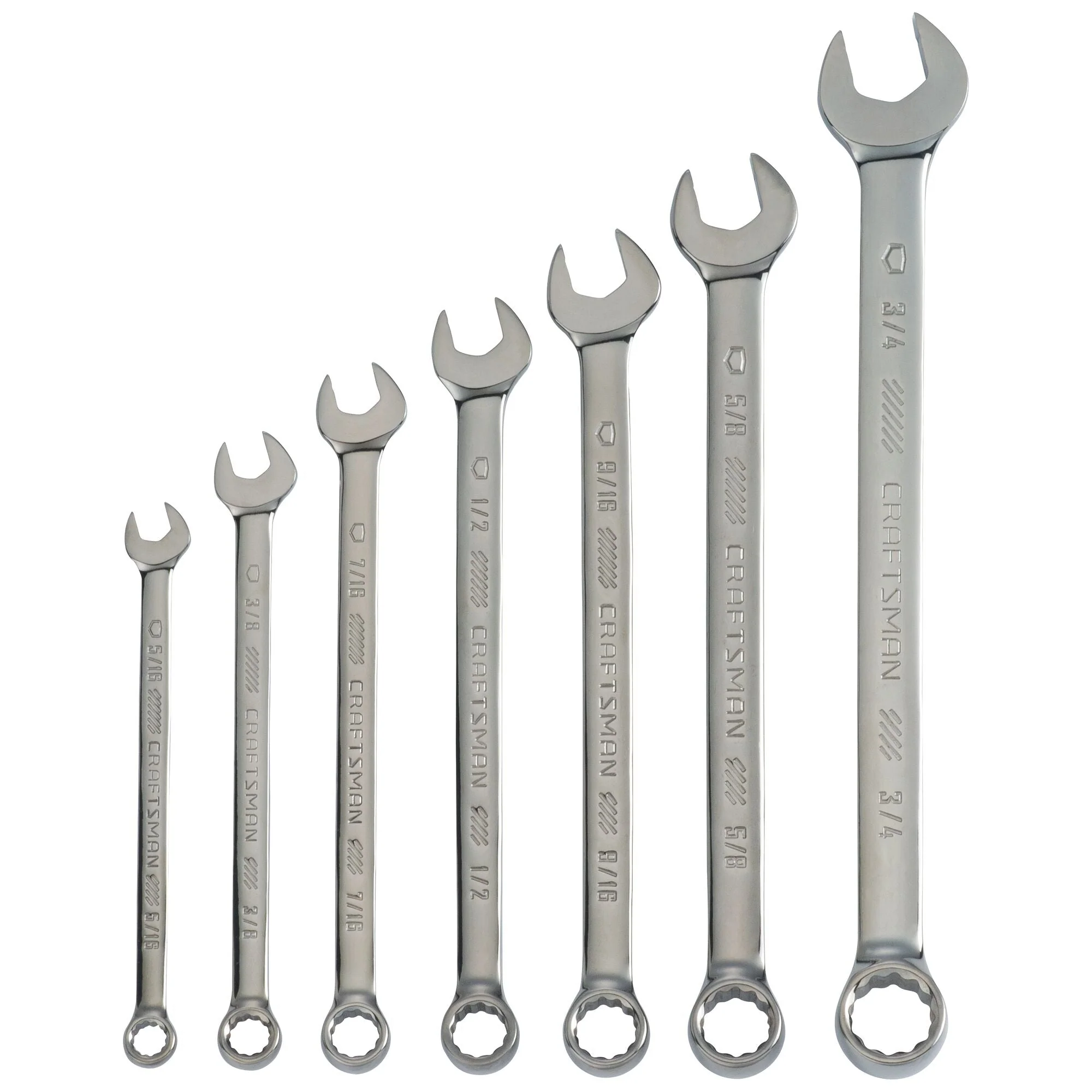 CRAFTSMAN SAE Gunmetal Chrome Long-Panel Wrench Set (7 pc)