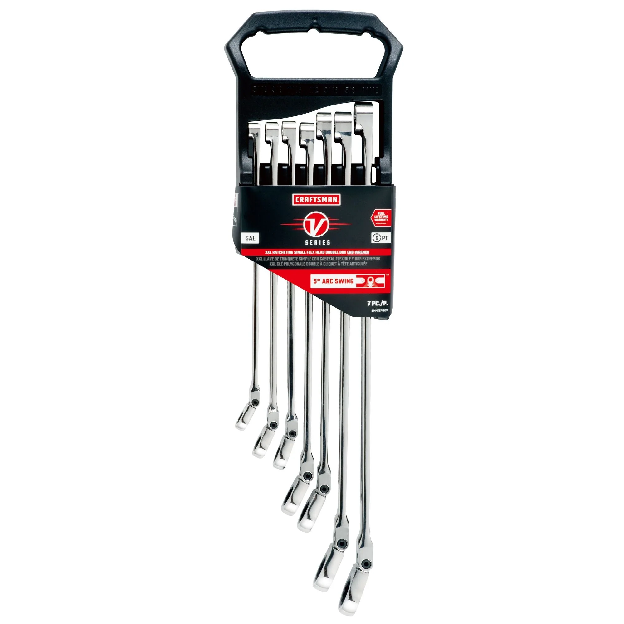 CRAFTSMAN V-Series Xxl Sae Ratcheting Single Flex Head Double Box End Wrench Set (7 Pc.)