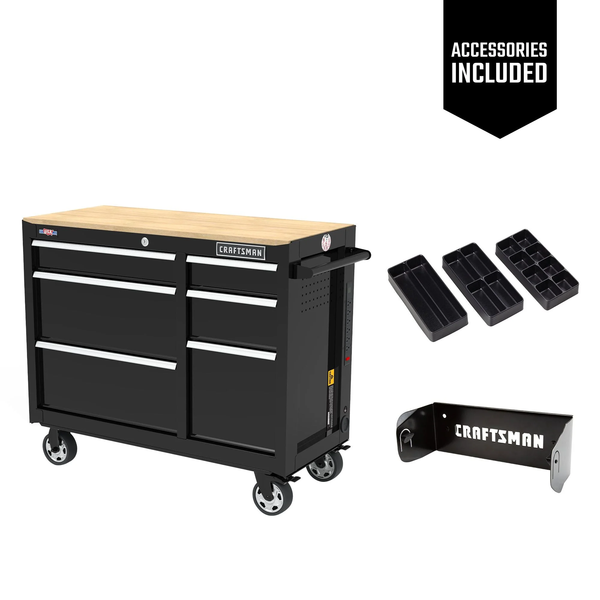 CRAFTSMAN S2000 41IN 6-DWR WB W/ TRAY & HOLDER BK CMST34062BK