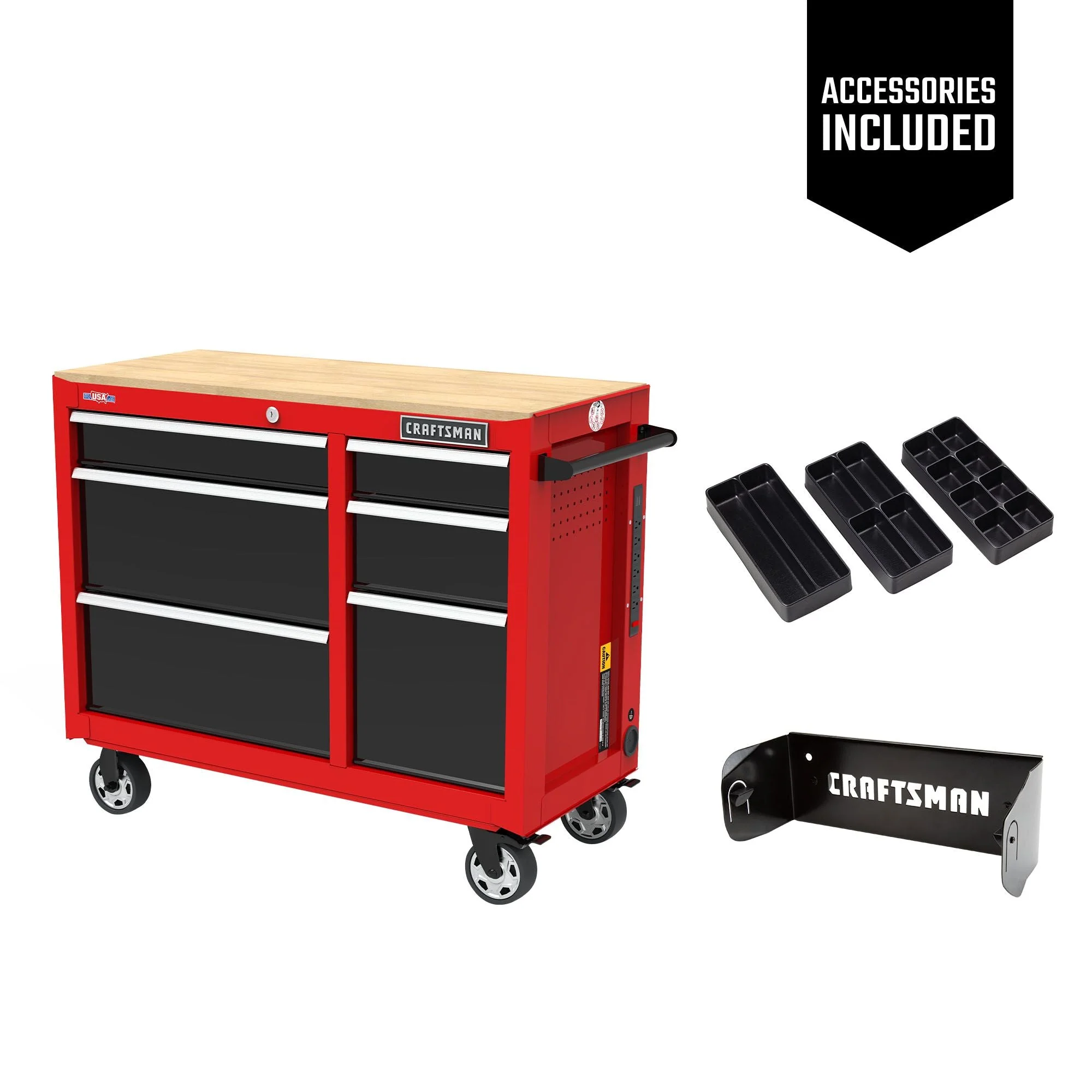 CRAFTSMAN S2000 41' 6-Dwr Wb W/ Tray & Holder - Rb