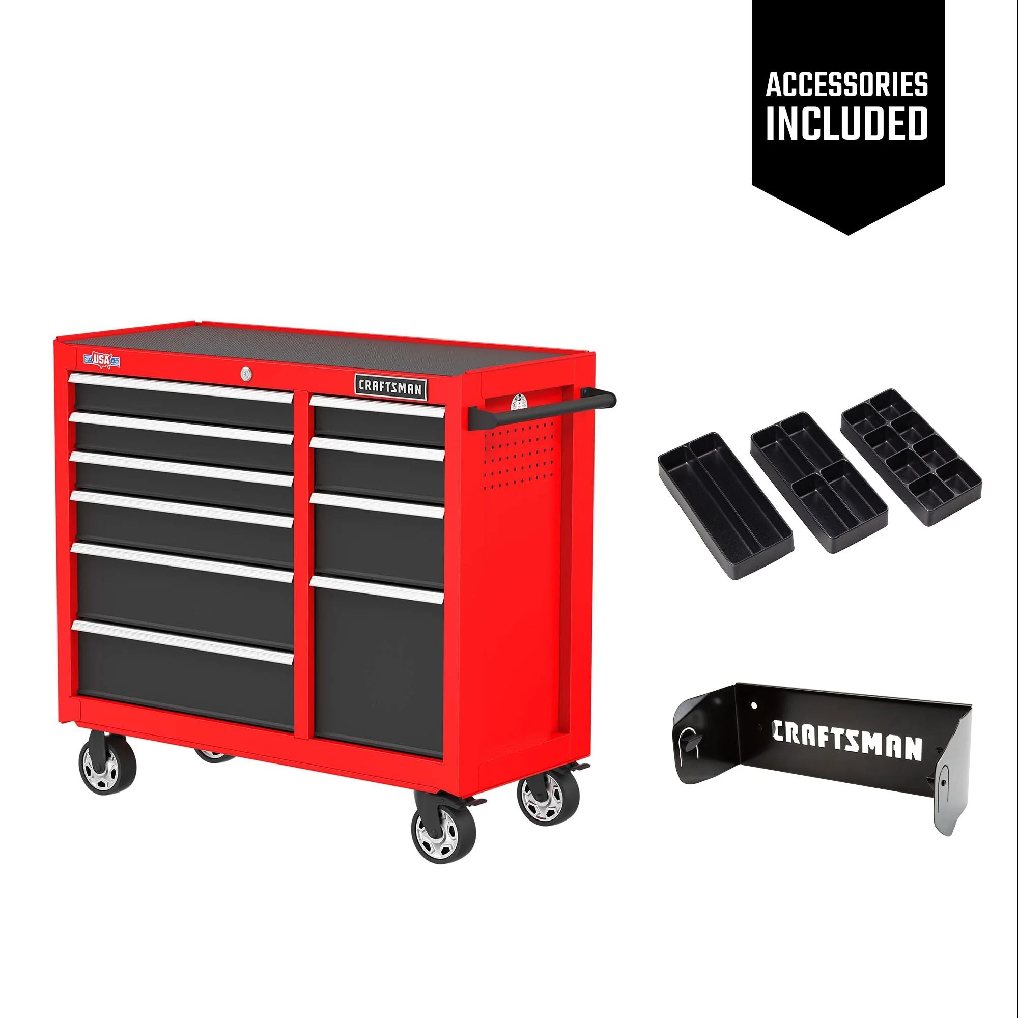 CRAFTSMAN S2000 41 in. 10-Drawer Cabinet W/Tray & Holder (CMST341102RB)