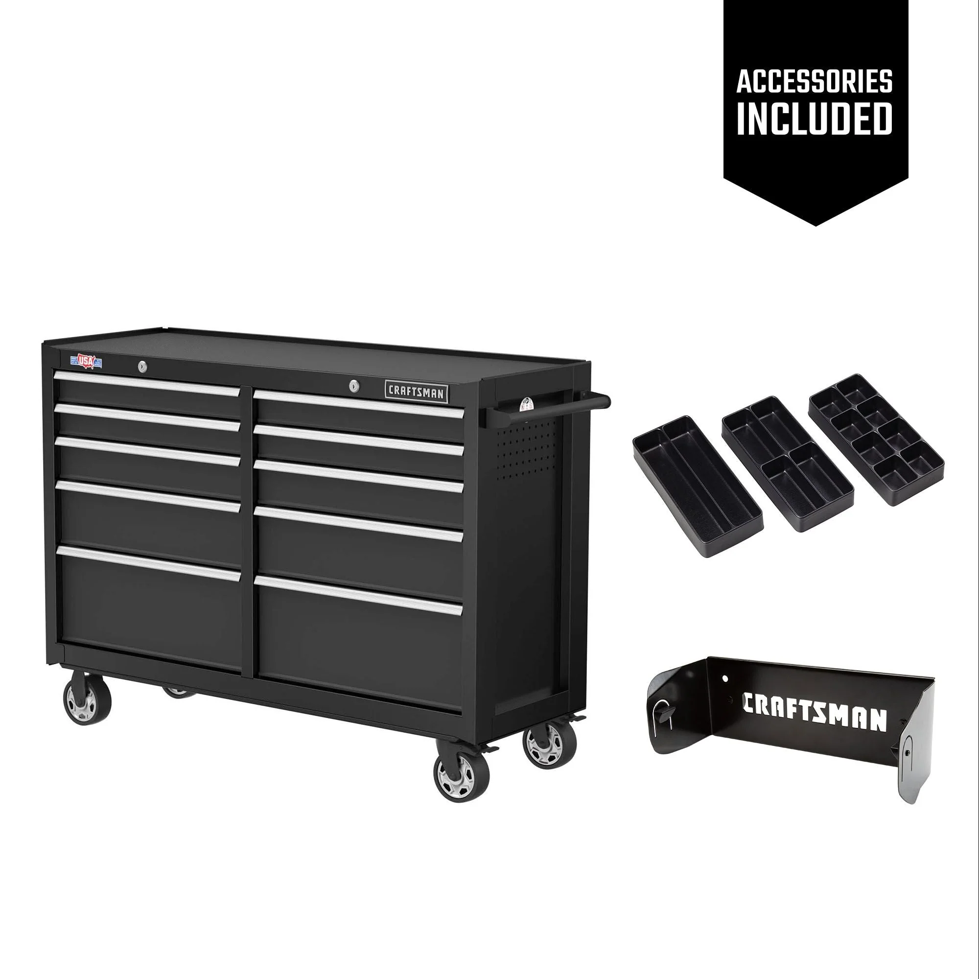 CRAFTSMAN S2000 52 in.10-Drawer Cabinet W/Tray & Holder RB (CMST352102RB)