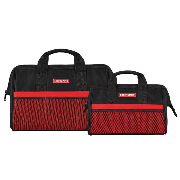 CRAFTSMAN 13-In and 18-In Zippered Tool Bag Combo , Black