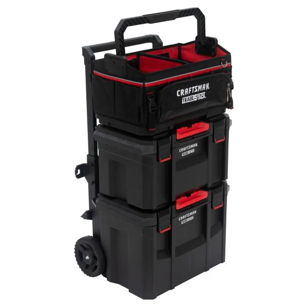 CRAFTSMAN TRADESTACK™ Rolling Tool Storage Tower With Tote, Deep Toolbox & Rolling Unit