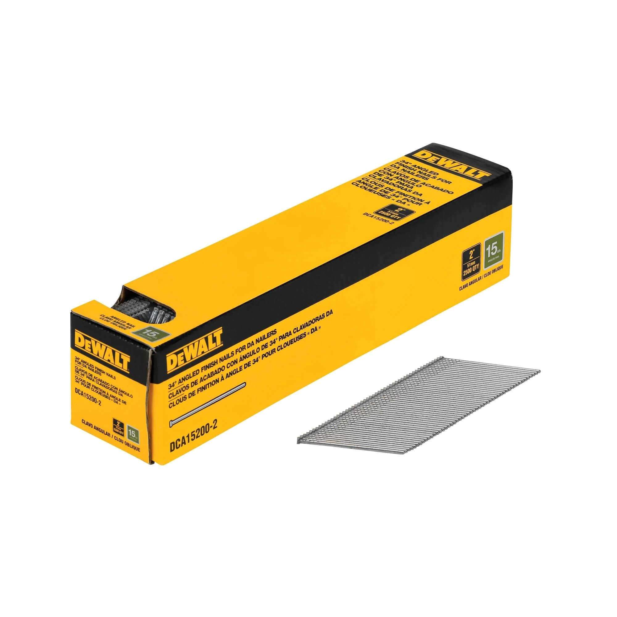 15 Gauge 2" Da Style Angled Finish Nails 2,500 Quantity