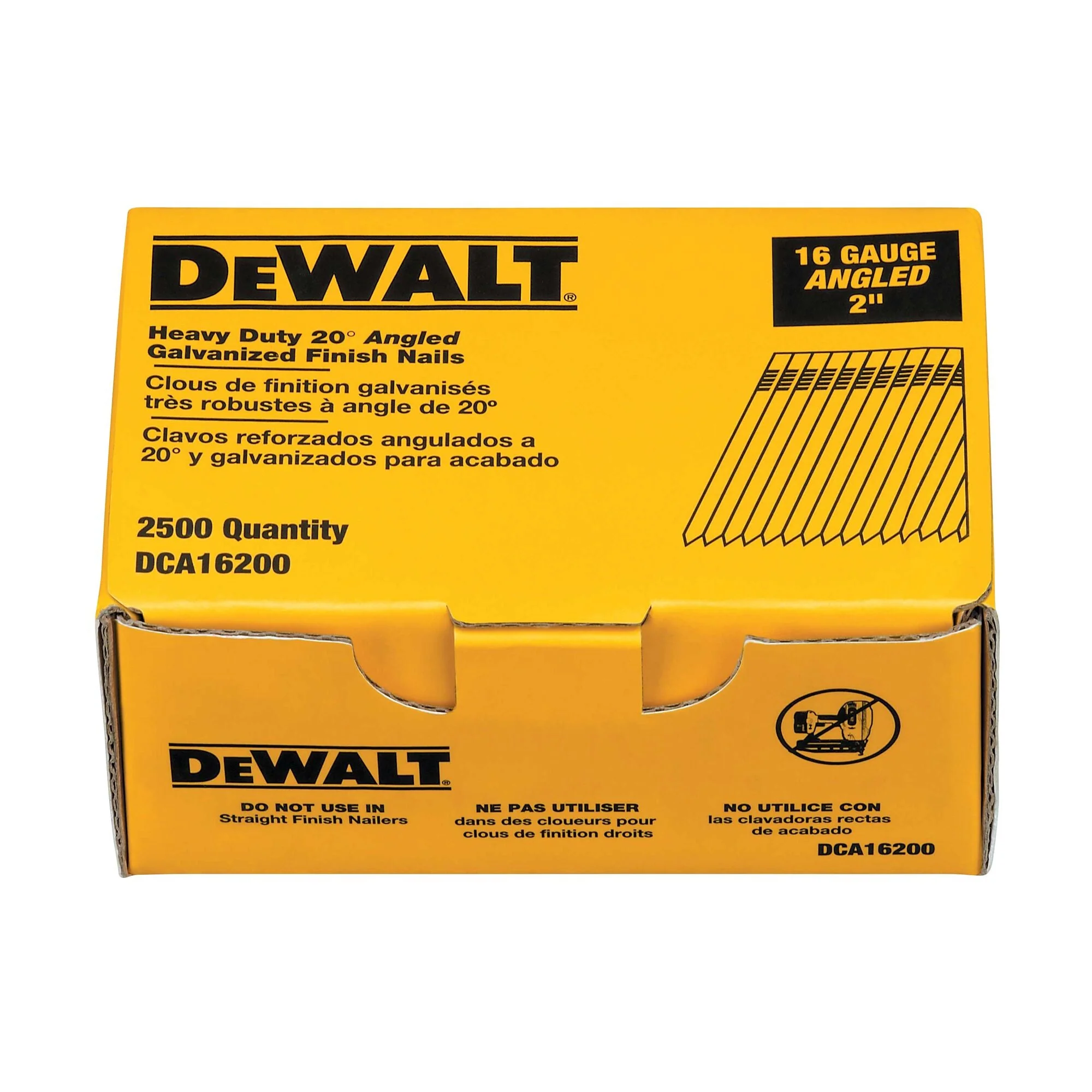 DEWALT Finish Nails, 20-Degree, 2-Inch, 16Ga, 2500-Pack - Image 2