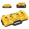 20-Volt MAX 4-Port Charger with 20-Volt MAX Lithium-Ion 5.0 Ah and 2.0 Ah Batteries