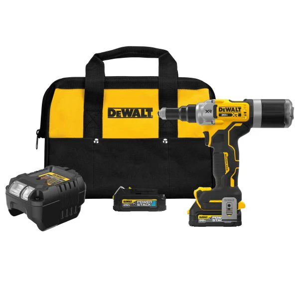 DEWALT 20V MAX* XR Brushless Cordless 1/4" Rivet Tool Kit with DEWALT POWERSTACK™