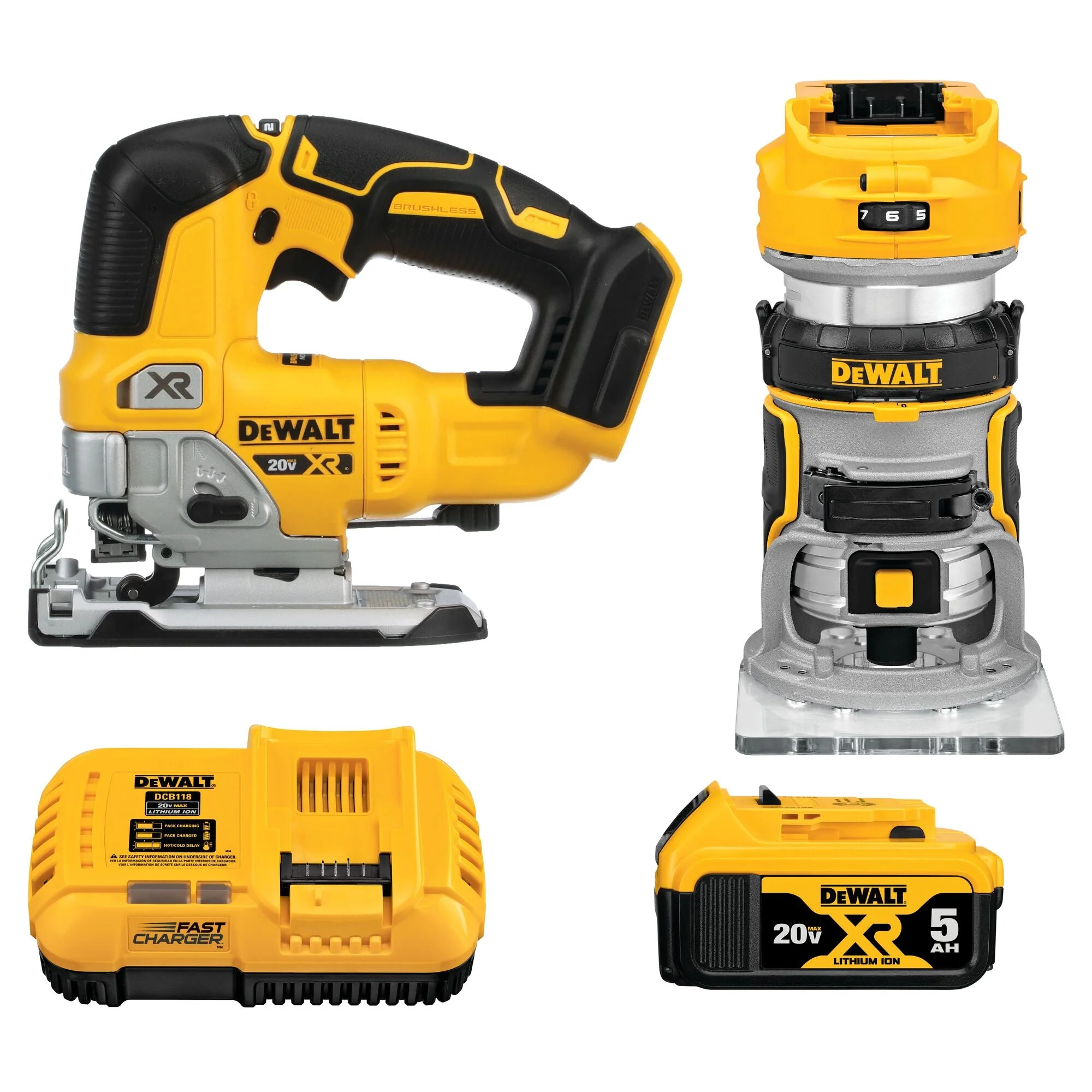 DEWALT 20V Max Xr Router, Cordless, Woodworking Kit, 2-Tool