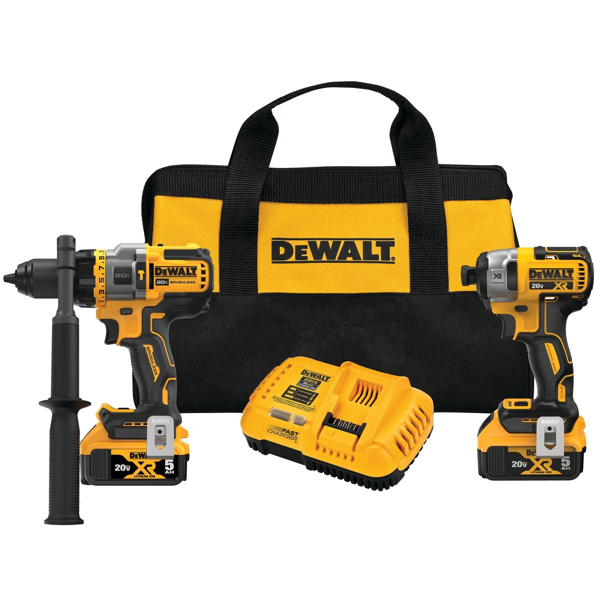 DEWALT 20V Max Brushless Cordless 2-Tool Kit Including Hammer Drill/Driver With Flexvolt Advantage