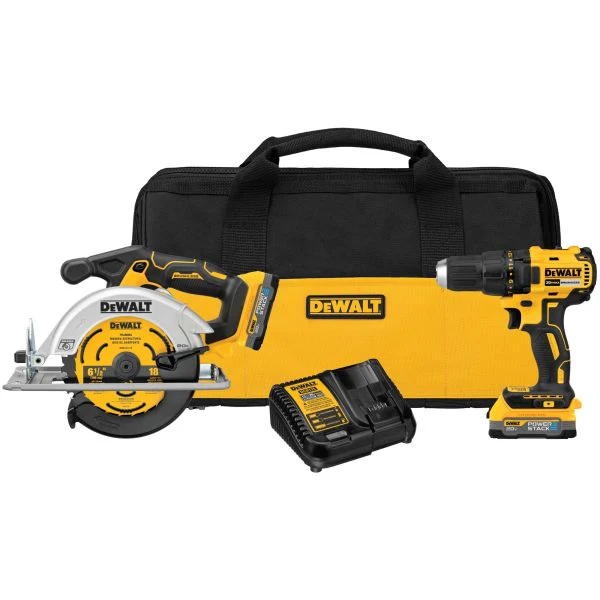 DEWALT 20V MAX* Brushless Drill/Circ Kit W Psta