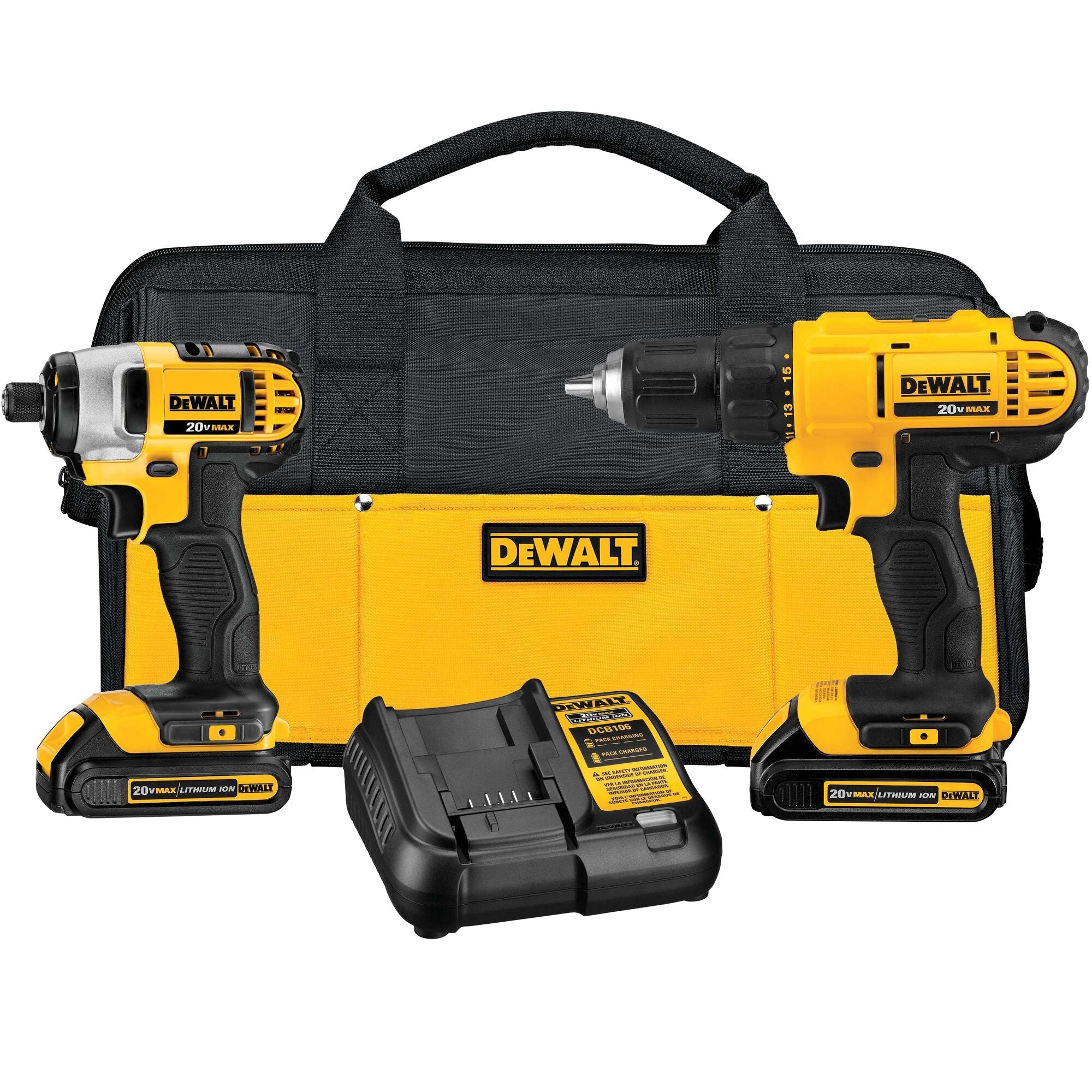 DEWALT 20V Max Cordless Drill Combo Kit, 2-Tool