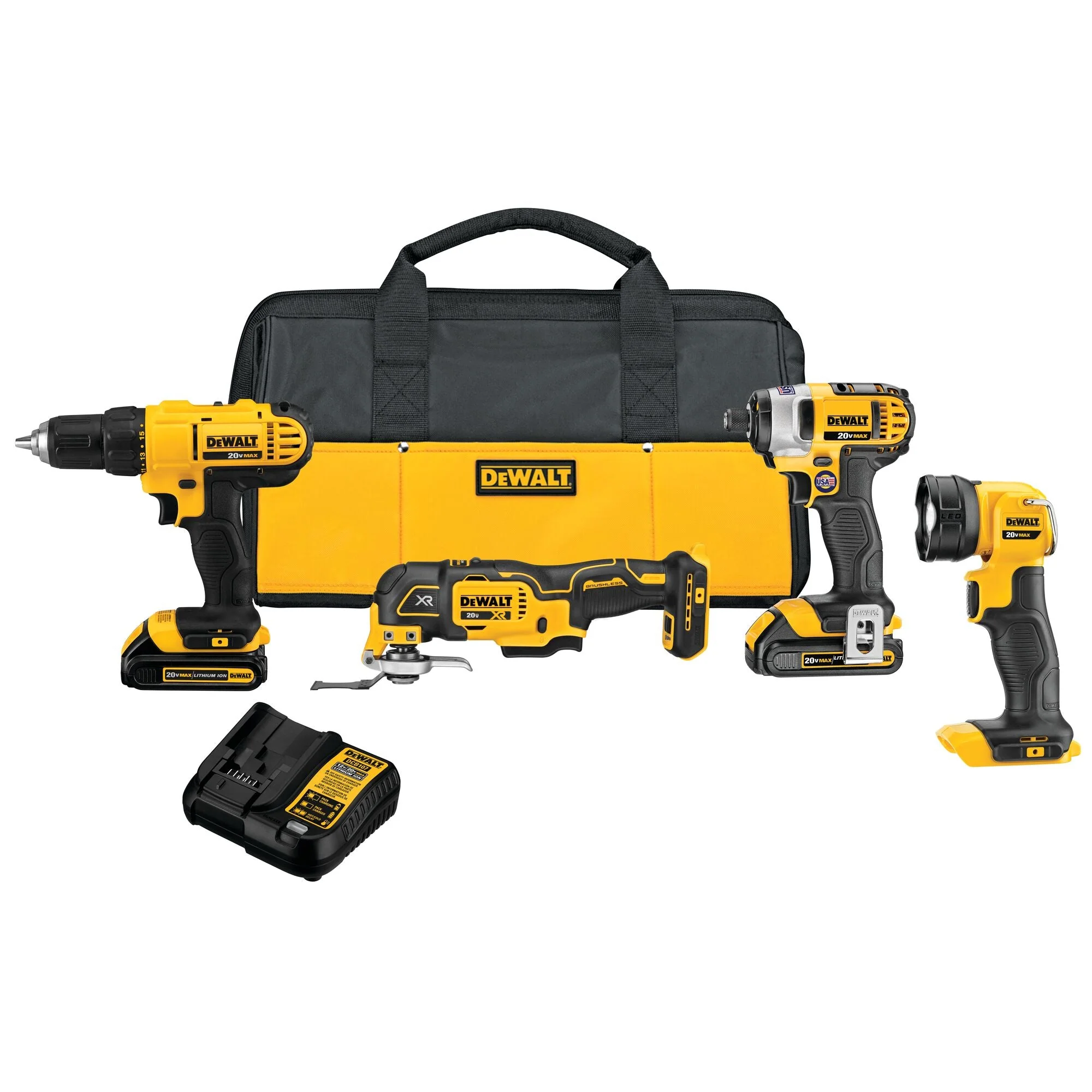 DEWALT 20V MAX** Cordless Drill Combo Kit , 4-Tool