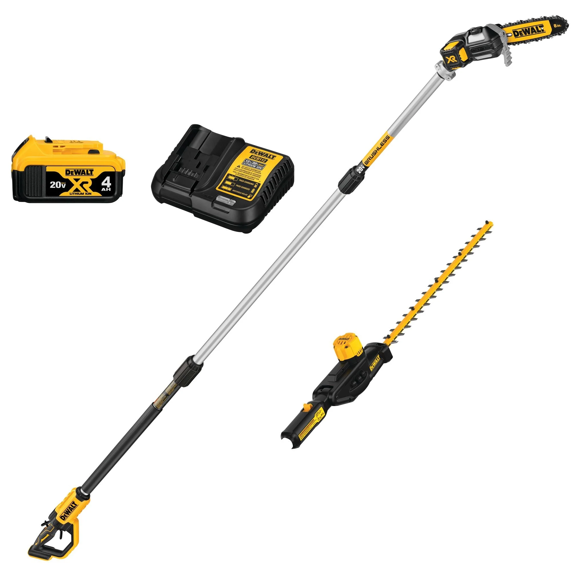 DEWALT 20V Max Cordless Pole Saw And Pole Hedge Trimmer Combo Kit