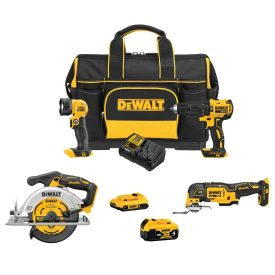 DEWALT 20V MAX* Brushless 4-Tool Combo Kit with Medium Site-Ready Storage