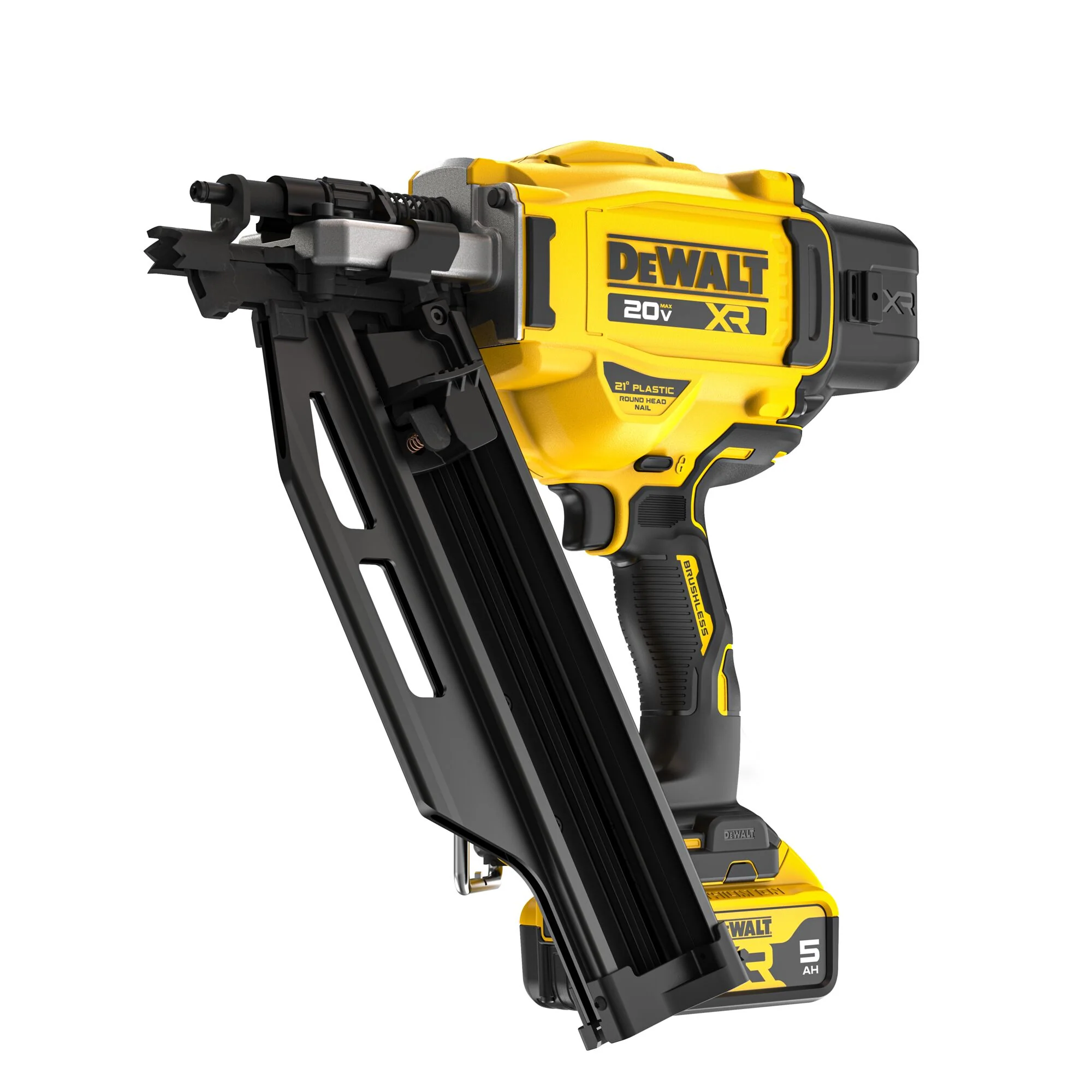 DEWALT 20V MAX* XR Brushless Cordless 21° Plastic Collated Framing Nailer Kit