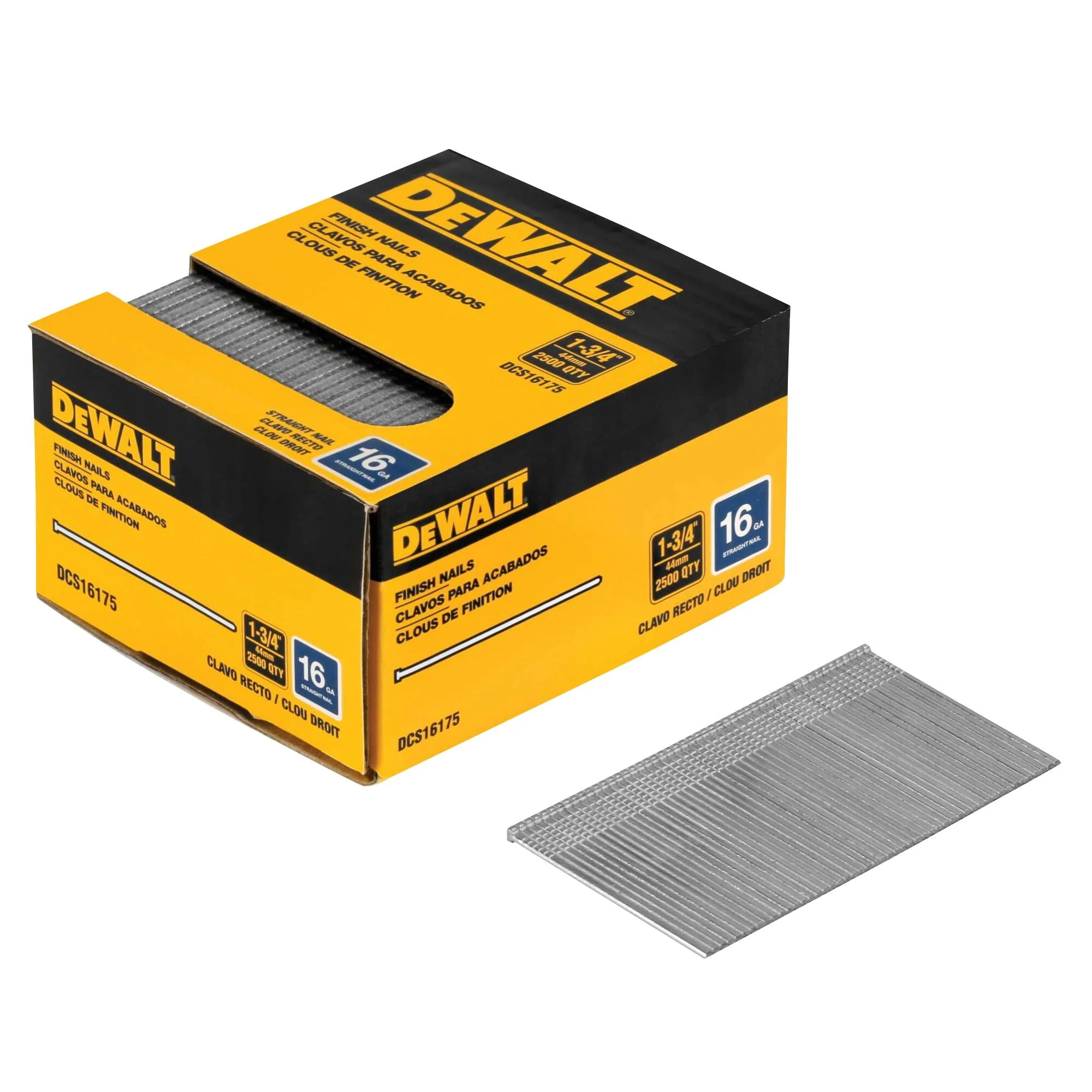 DEWALT 1-3/4 in. 16 Gauge Straight Finish Nail (2,500 PK)
