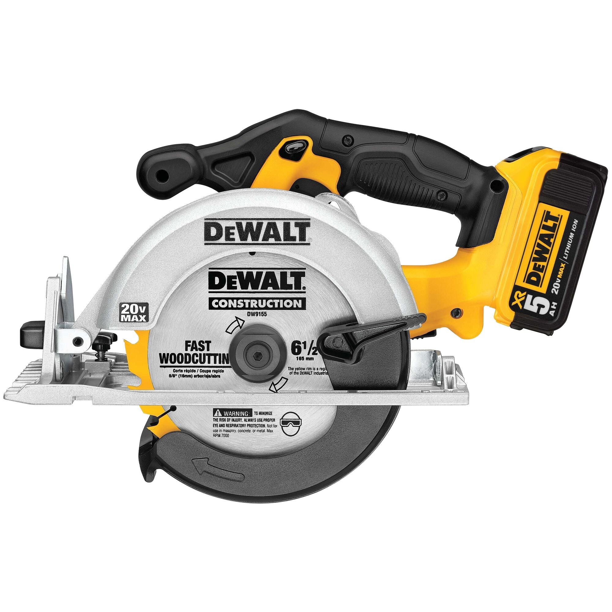 DEWALT 20V MAX* 6-1/2-Inch Circular Saw Kit, 5.0-Ah