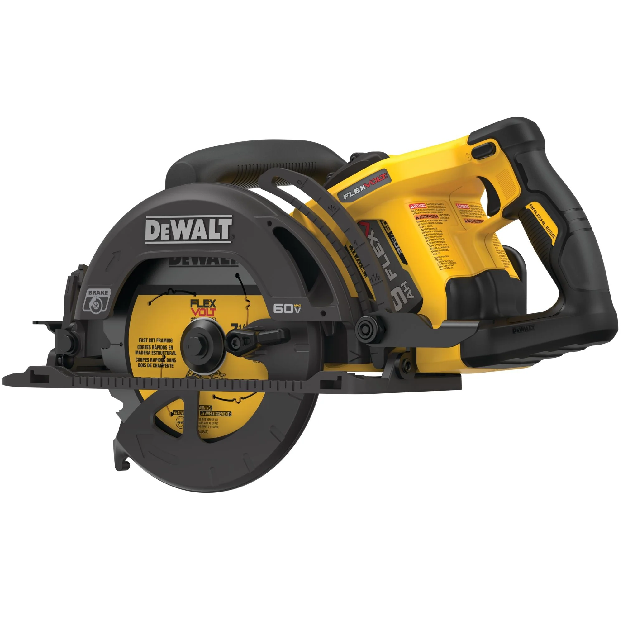 DEWALT Flexvolt 60V Max Circular Saw Kit, 7-1/4-Inch, Worm Style, 9.0Ah Battery