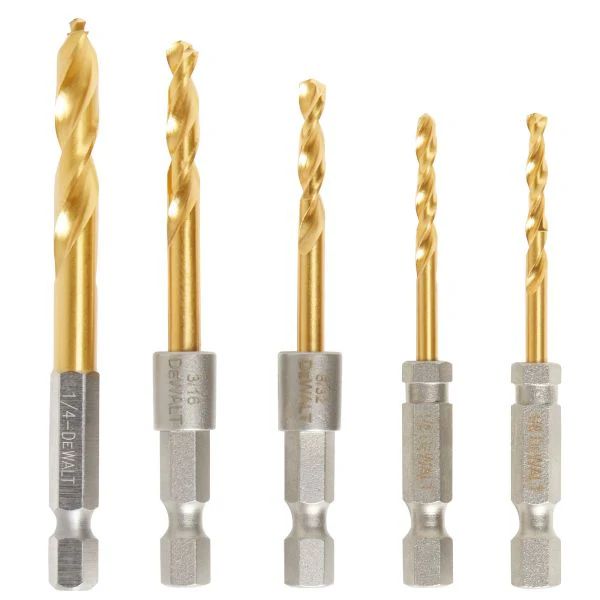 DEWALT IMPACT READY™ Titanium Nitride Coated Drill Bit Set, 5Pc